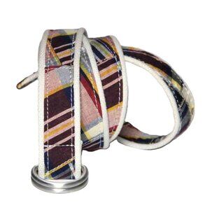 GAP Madras Canvas Belt Indian Red Plaid Men's 2XL FITS 38-40